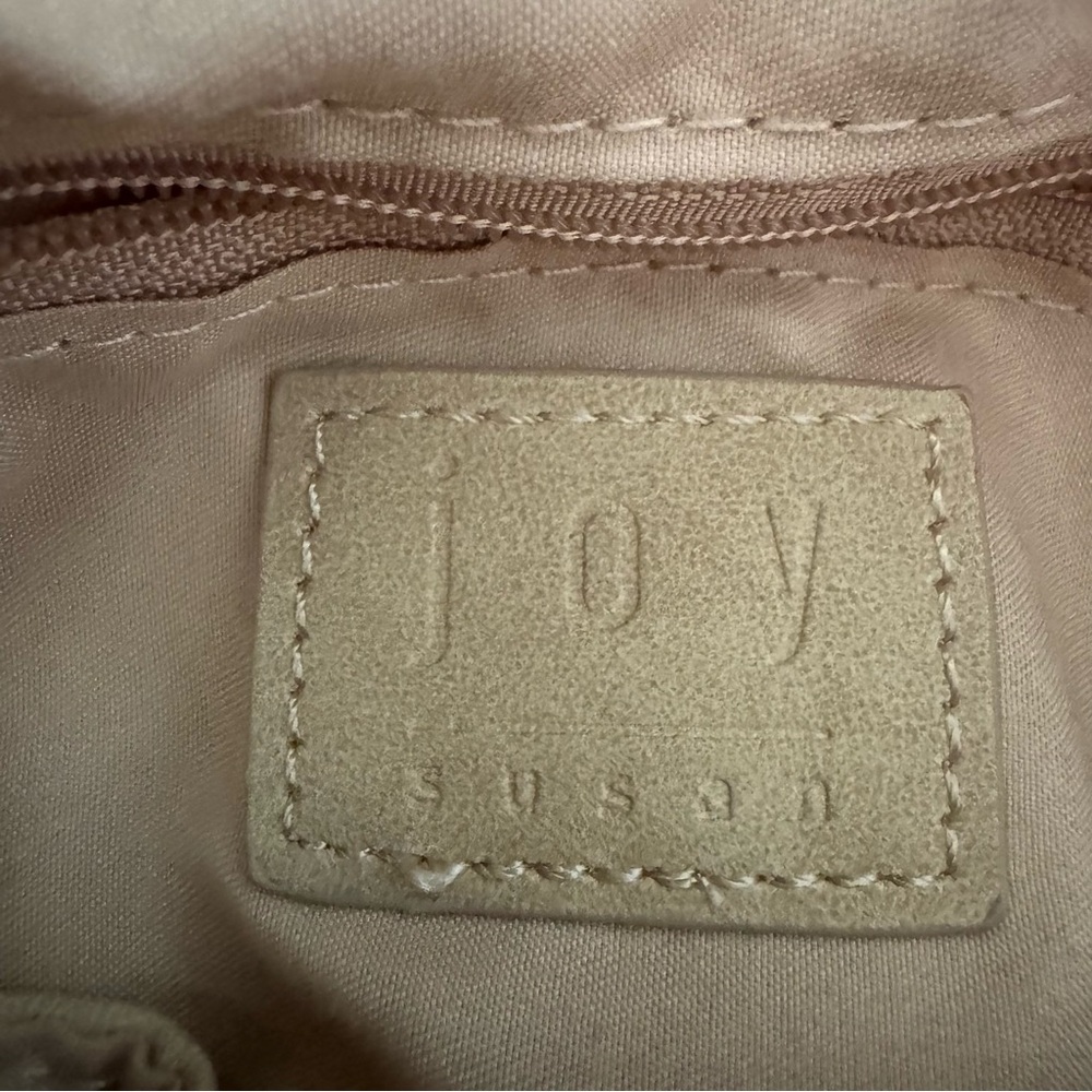 Joy Susan Cora Cage Wood Handle Bag. Sand color. - Picture 4 of 4